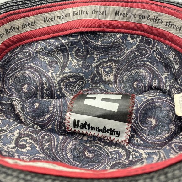 Hats in the Belfry HIB Galiano Fedora XL Black Mustard Band Metal Feather Accent - Picture 6 of 15